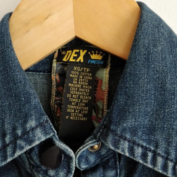 DEX Vintage Stories Belted Denim Dress Sz XS - Picture 4 of 6